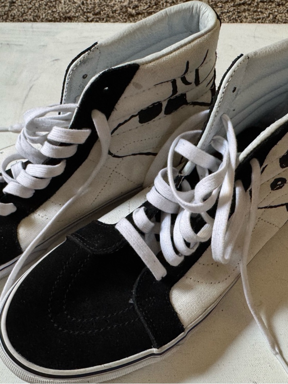 Vans x Peanuts Black & White High-Top Sneakers